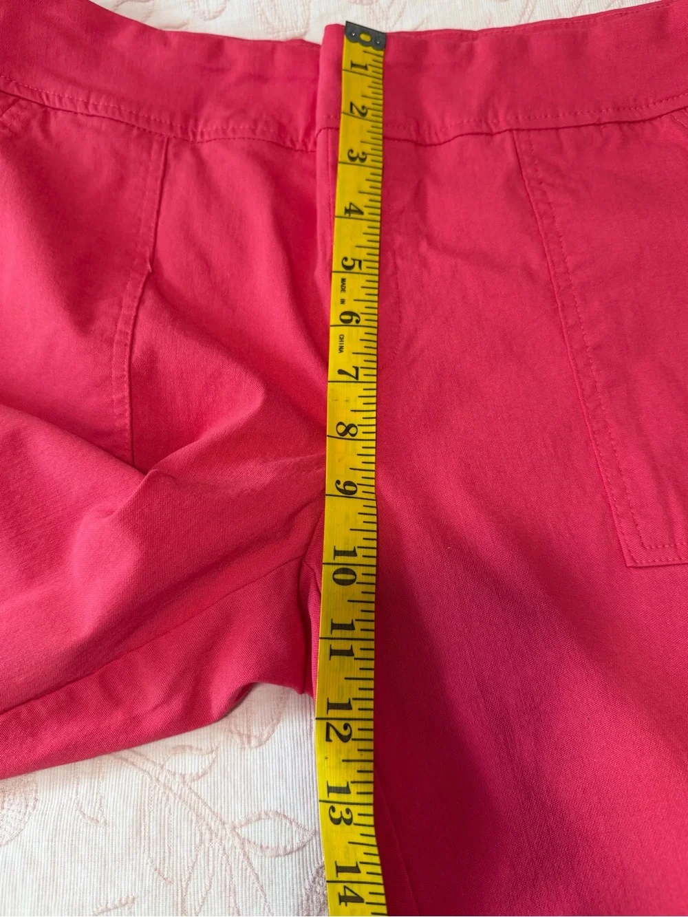 Jenna Rose Casual Women's Red Bermuda Shorts with Utility Pockets